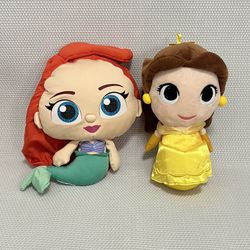 Funko POP Plushies 8" Disney Princess Stuffed Toys Lot Belle And Ariel