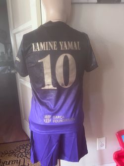 Barcelona away KIDS soccer jerseys  Lamine Yamal #10 size from 5 through 12 years old b