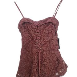 NEW WITH TAG EXPRESS Lace Corset Tank Top Petite Size XXS In PEPLUM SOLD OUT