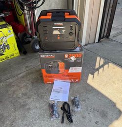 Generac 1600W Output / 3200 Peak 2106Wh Portable Battery Power Station with Push Button Start and Solar Charging - GB2000