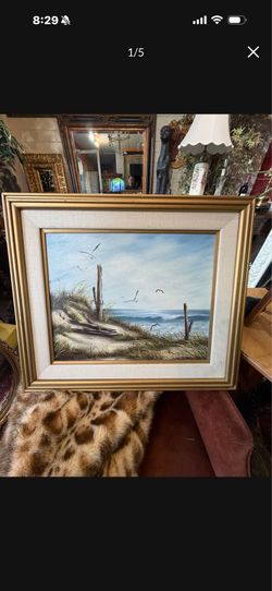 Vintage oil on canvas signed 28 by 24