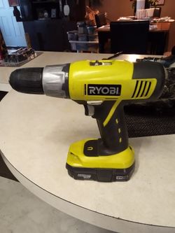 Ryobi 1/2 Drill With 18v Lithium Battery.