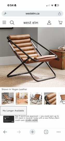 West Elm x Pottery Barn Teen Channeled Sling Chair - Vegan Leather