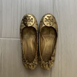 Tory Burch Authentic Ballet Gold Flat (LIKE NEW)