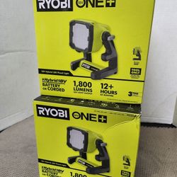 Ryobi 18v Hybrid LED Flood Light Battery Or Corded $35 Ea. TOOL ONLY Brand New (Price Is Firm)