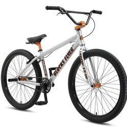 SE Bikes Blocks Flyer 26" BMX Bike Iced Out Silver