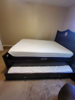🛏️Full Size Trundle Bed w/ NIGHTSTAND