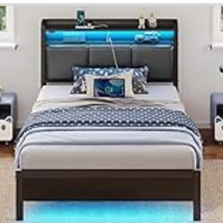 Twin bed with led lights