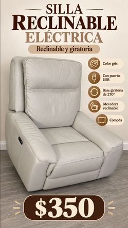 Gray Electric Power Recliner Swivel Chair