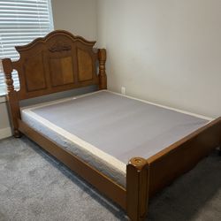 Queen Vintage Wooden Bedframe