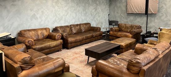 5 piece 100% Leather couch set