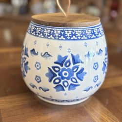 Opal House Ceramic Canister Blue & White
