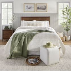 3pc Full/Queen Heather Stripe Comforter Bedding Set Twilight Taupe - Hearth &