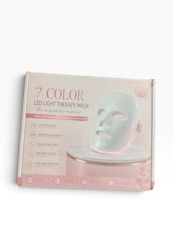 7-Color LED Light Therapy Mask Anti-Aging Skin Care Face & Neck USB Pink