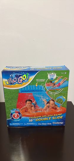 H2OGO! Double Water Slide with Tsunami Splash Ramp 16'