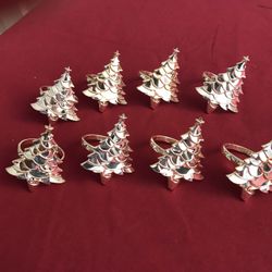 Christmas Tree Napkin Rings, Set Of 8