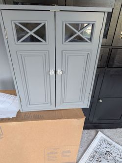 Gray Double Door Wall Cabinet