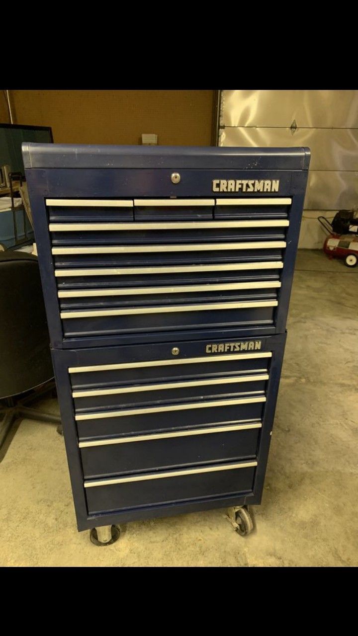 Blue Craftsman Metal Rolling Toolbox - Snap-On Style Toolbox