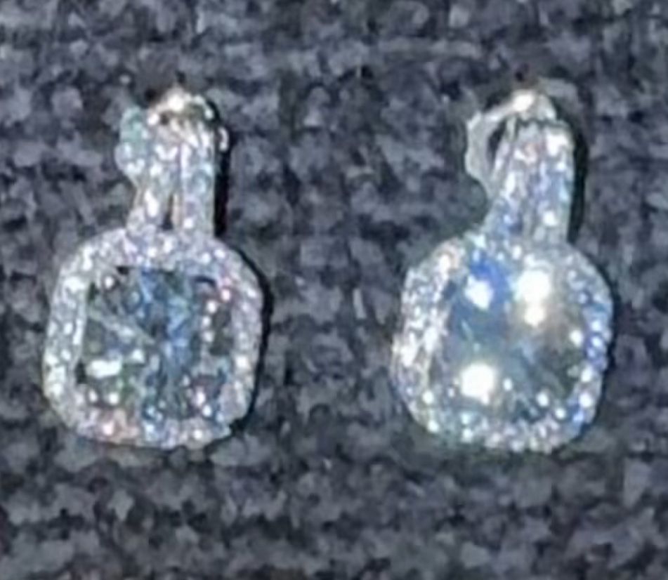 925 Silver Diamond Earrings 
