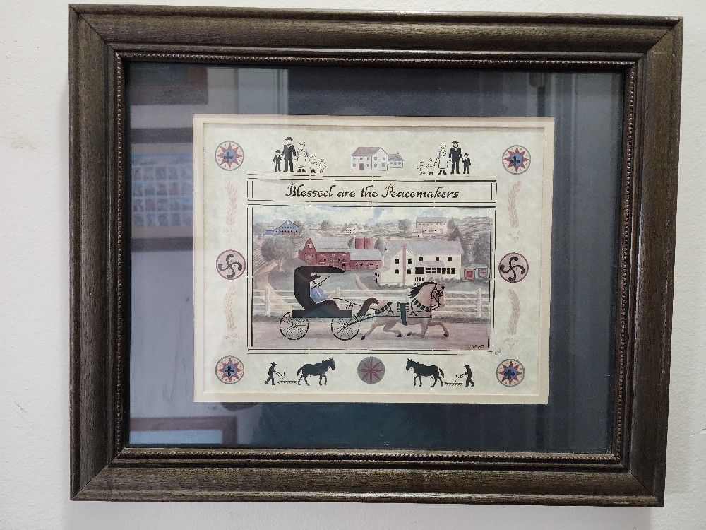 Amish Scherenschnitte Scissor Art Framed