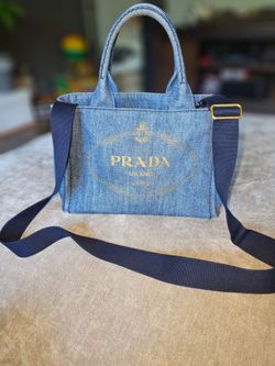 Authentic Prada Canapa Denim 2Way Tote Bag with Authenticity Card!!!!!