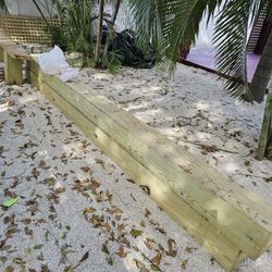 Madera, Pressure Treated.  2:  8x8x12.     6: 1x12x5.       6: 1x6x16