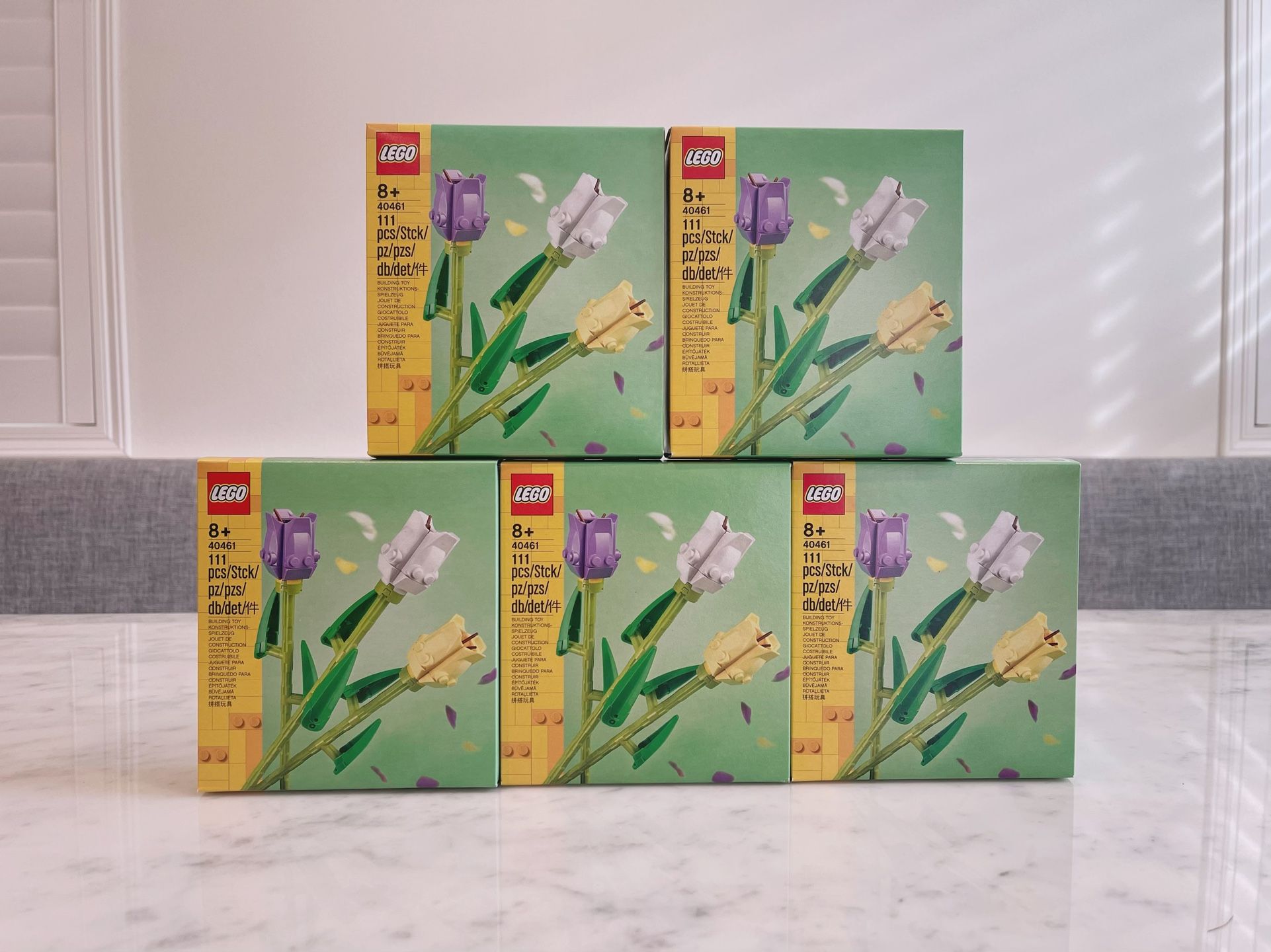 Lot of 5 New Sealed LEGO 40461 Tulips Building Set MOC Bouquet Authentic Great Mother’s Day Gift