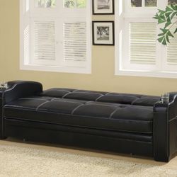 Black Leather Futon