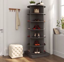 360° Rotating Shoe Cabinet | 6 Layers | Space-Saving Organizer for 24 Pairs,