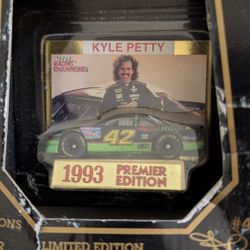 Kyle Petty#42 1993 Premier Edition Nascar Racing Champions For Adult Pontiac Mello Yello Diecast Car. 1:64 Scale, 2 Pc Rubber Tires, Fully Detailed In