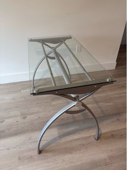 Modern 43" Small Glass Desk