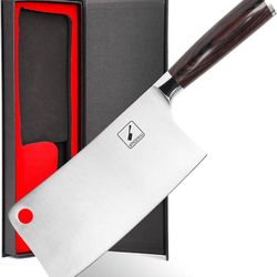 Cleaver Knife 7 Inch Meat Cleaver - SUS440A Japan High Carbon Stainless Steel Butcher Knife with Ergonomic Handle, Ultra Sharp Knife, Kitchen Gadgets 