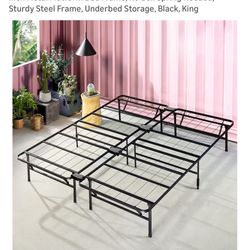 King Zinus SmartBase Tool-Free Assembly Mattress Foundation, 14 Inch Metal Platform Bed Frame