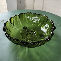 Vintage Footed Green Dish