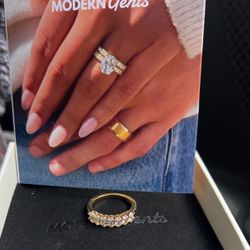 Gold Plated Diamond Ring  Size 8.5