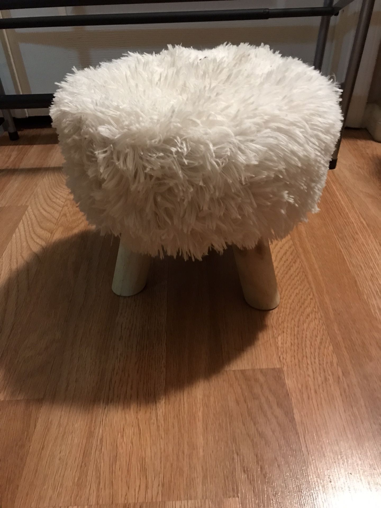 Small Fuzzy Shabby Chic Design Stool