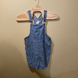 Women’s Size 12 Vintage Faded Glory Bib Overall Denim Dress w/ Chest Pocket