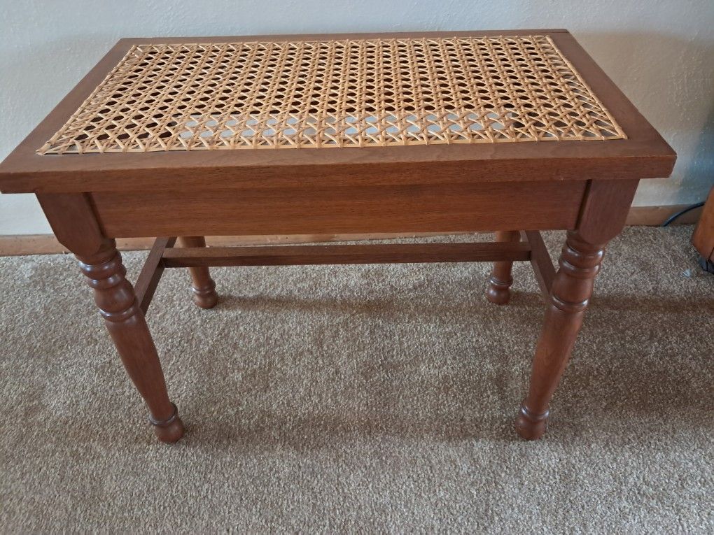 Hand Caned Piano Bench