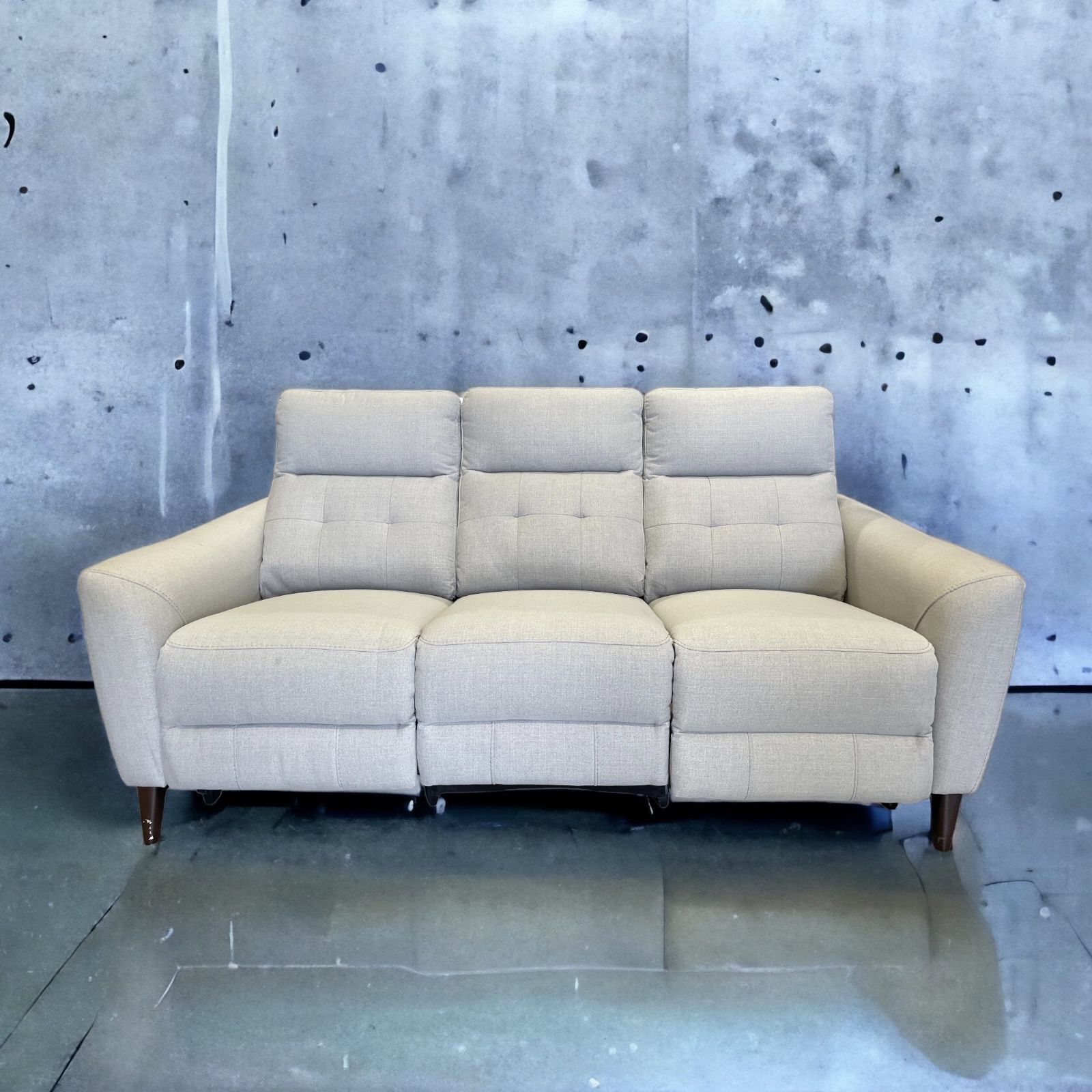 WAREHOUSE CLEARANCE | Alpendale Fabric Power Reclining Sofa with Power Headrests, Light Gray