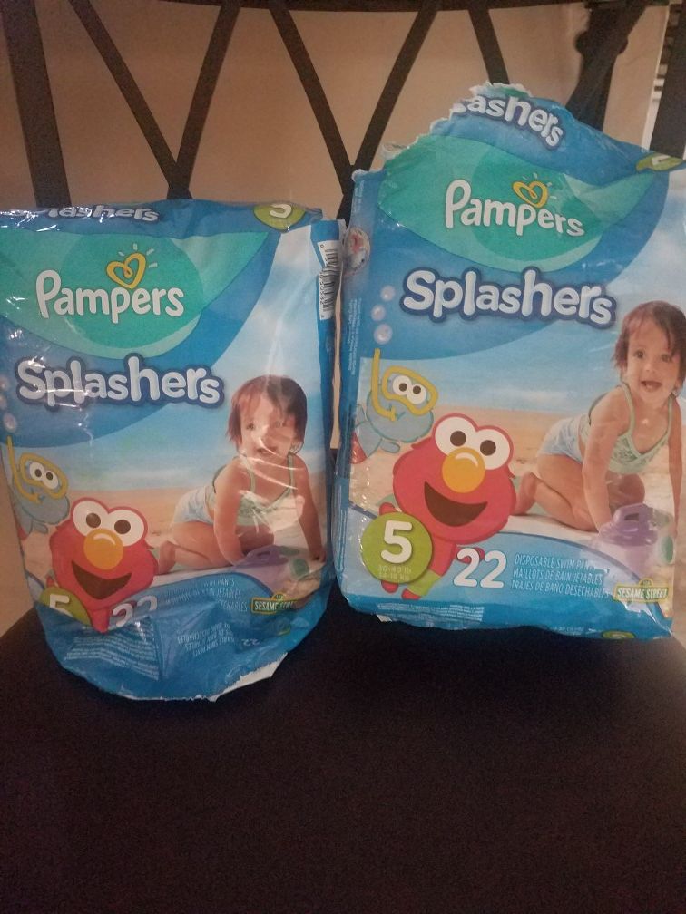 Pampers splashers size 5. 42 combined from both pkgs