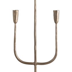 Creative Co-Op Hand-Forged Metal Candelabra, Antique Brass Finish (Holds 3 Taper Candles)