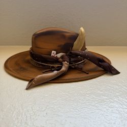 Sombrero, Artesanal Decorado Color Cafe 