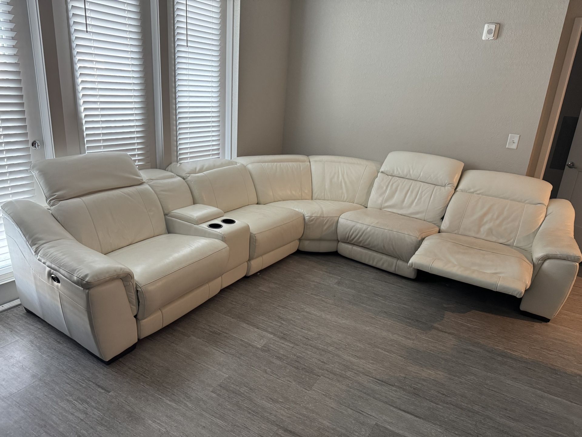 White Leather Reclining Couch