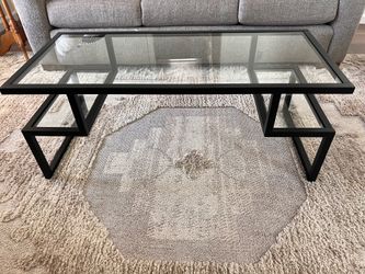 Black and glass coffee table