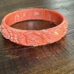 Celluloid coral bracelet, vintage