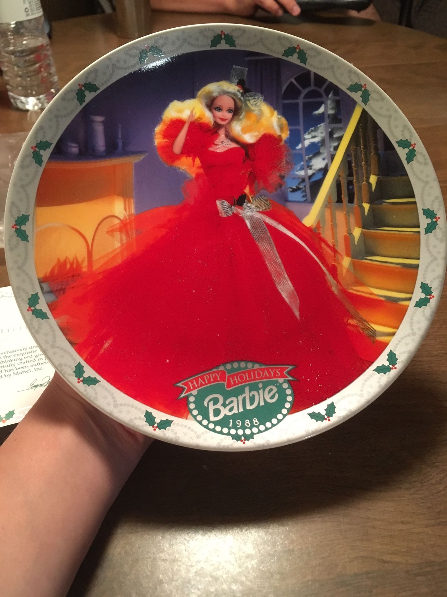 Happy Holidays Barbie 1988 Plate