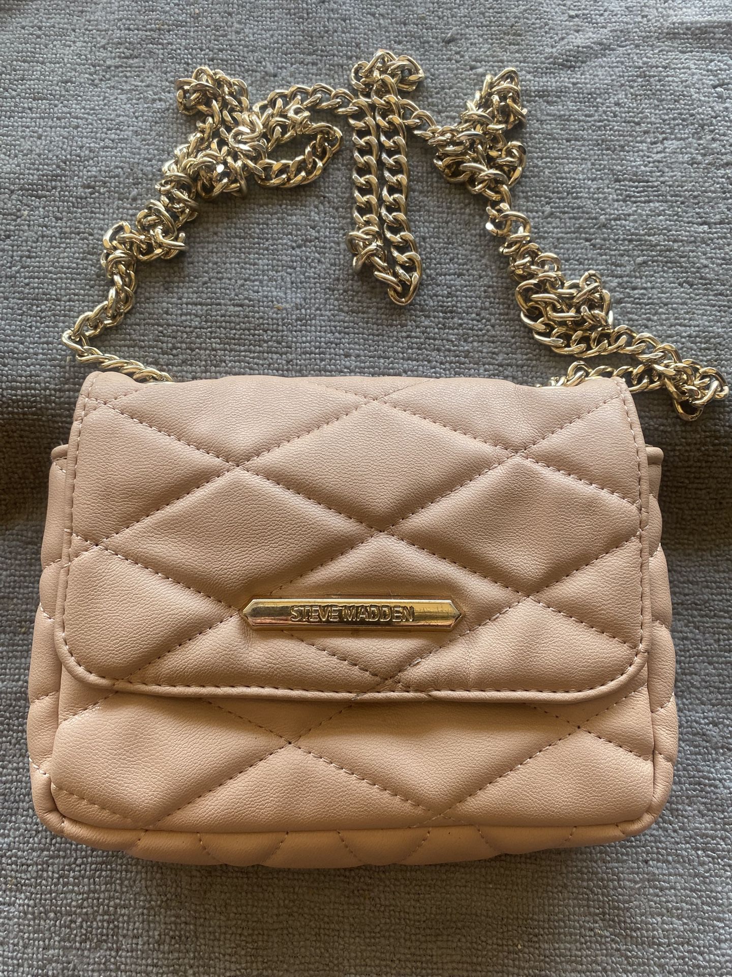 STEVE MADDEN HANDBAG Blush CROSSBODY Chain Strap Purse 7” x 5”