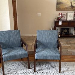 Blue Tufted Armchair X 2