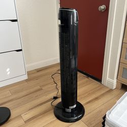 36" Tall 3-Speed Oscillating Tower Fan with REMOTE and FREE Adjustable Floor lamp