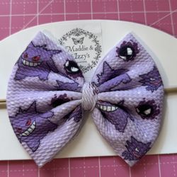 Gengar Pokémon Baby Girl Bow Soft Nylon Headband 